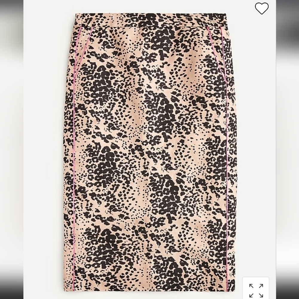 (354) J.CREW Leopard Pencil Skirt, Size 4